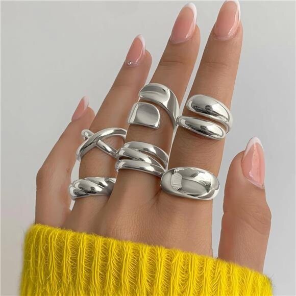 Silver Ring Set – Elegant Jewelry Gift with Exquisite Packaging - Picture 1 of 4
